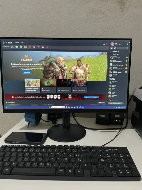 Monitor gamer Aoc Série B30 21.5'' Full Hd Gaming 120hz 1ms 22b30hm23 cor preto