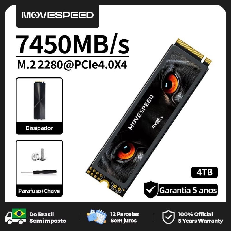 SSD NVME 4TB MOVESPEED M2 GEN4 Pci 4.0