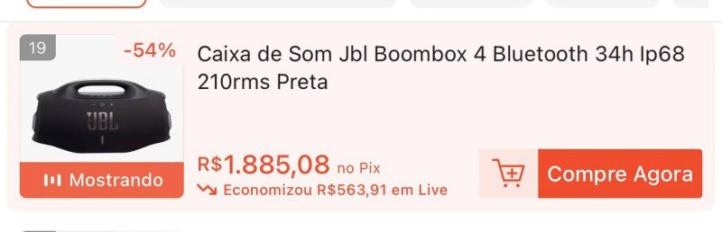 Caixa de Som Jbl Boombox 4 Bluetooth 34h Ip68 210rms Preta