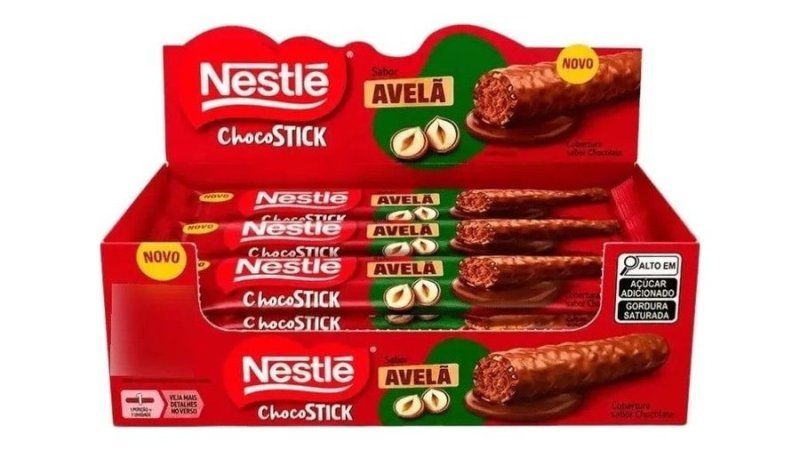 Chocolate Baton Choco Stick Avelã Nestlé Com 12 Unidades De 26g