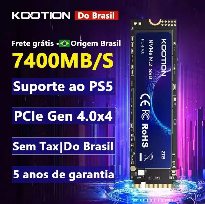 SSD NVME Kootion de 1TB e 7200mbps
