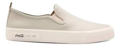 Tênis Masculino Sem Cadarço Iate Lona Coca Cola Original Off White Liso 41