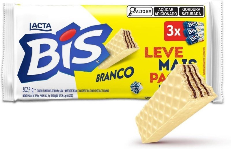Bis Original Ao Leite Kit com 3 unidades de 100,8g