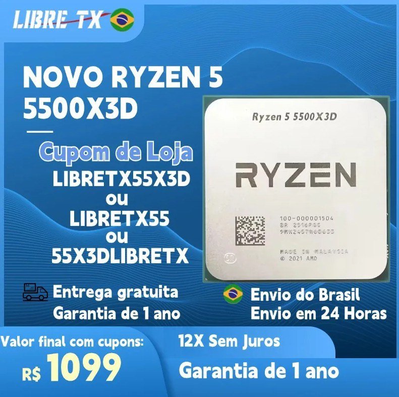 Processador AMD Ryzen 5 5500X3D