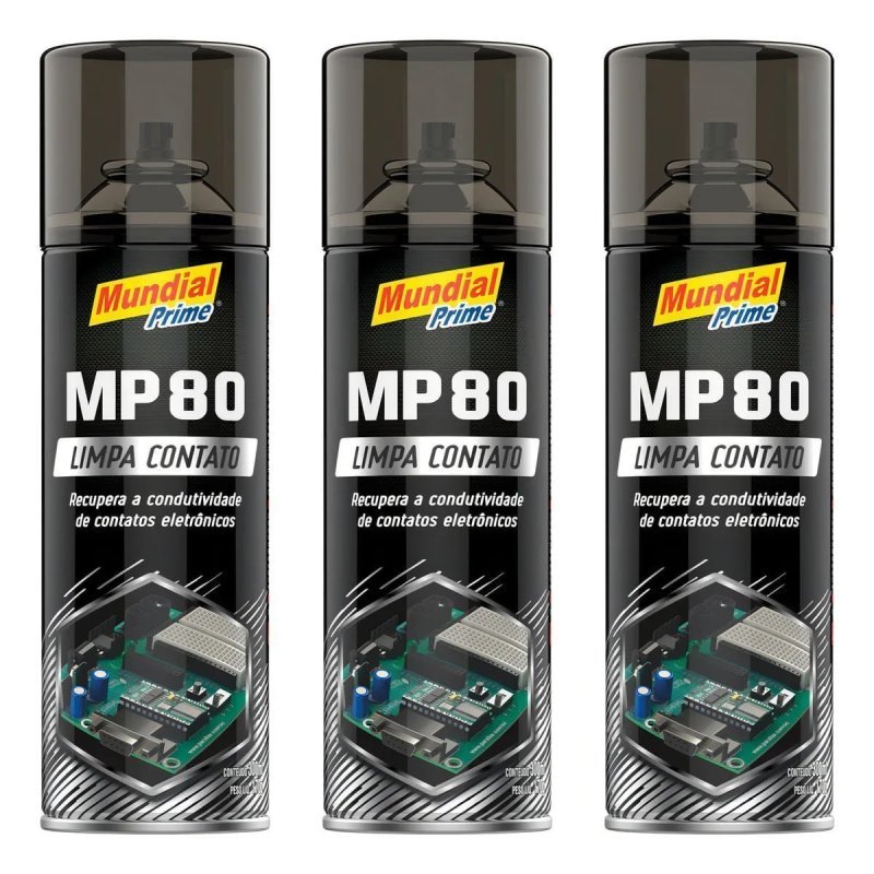 Kit 03 Uni Limpa Contato Elétrico Eletronico Mundial Prime