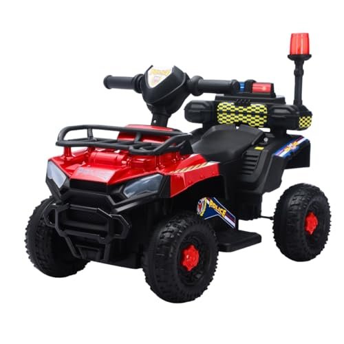 Carro Elétrico Infantil Policial 6v Frente/Ré Maxi Toys (Vermelho)