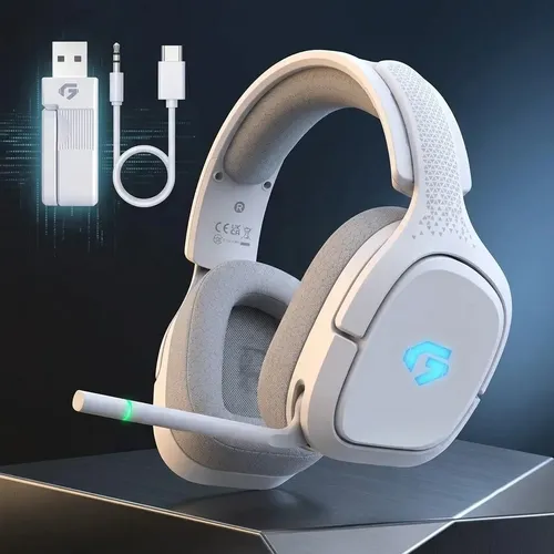 Fone De Ouvido Headset Gamer Sem Fio Olafvi Captain 700 Pro Branco Bluetooth Microfone