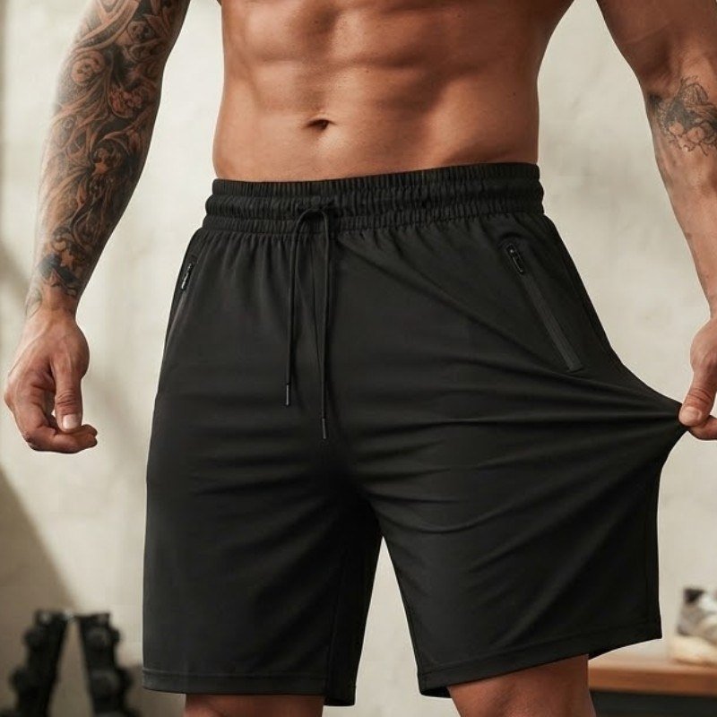 Shorts Esportivo Masculino Slim Fit Com Elastano Poliamida