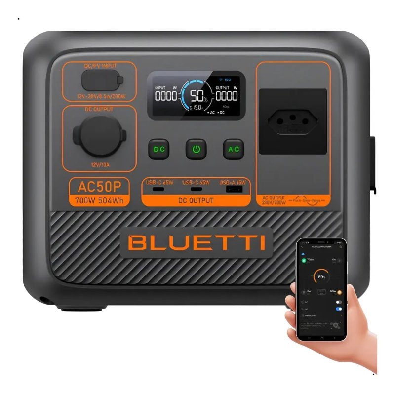 Bluetti AC50P - 504Wh 700W - Estação Portátil de Energia