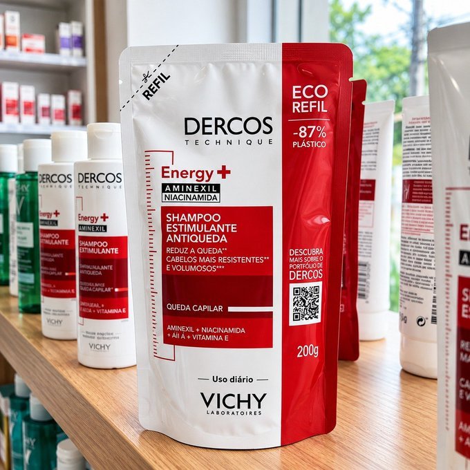 Refil Shampoo Estimulante Antiqueda Energy+ Dercos Vichy 200g