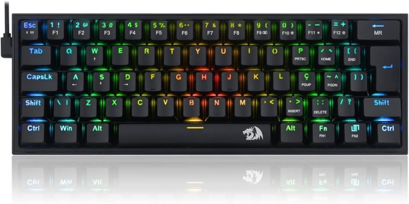 Redragon Fizz RGB - Teclado Mecânico Gamer Switch Marrom - Preto