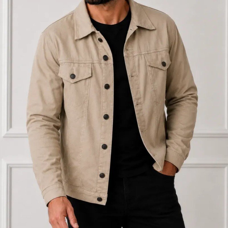 Jaqueta Masculina Sarja Jeans Slim Cores Clássicas Premium