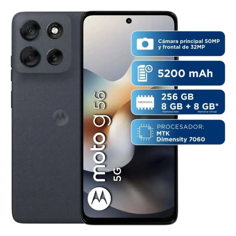 Motorola Moto G56 5G - 256GB 8GB RAM - Dual Sim - Preto
