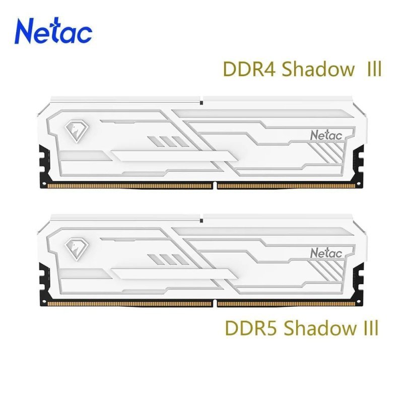 Memória Ram Netac Shadow Iii Ddr4 2x8GB 3200Mhz Branca Amd e Intel, Xeon