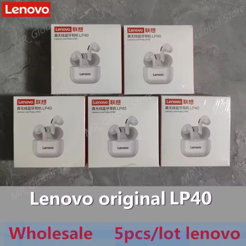 5 UNIDADES - Fone Bluetooth Lenovo LP40 Pro