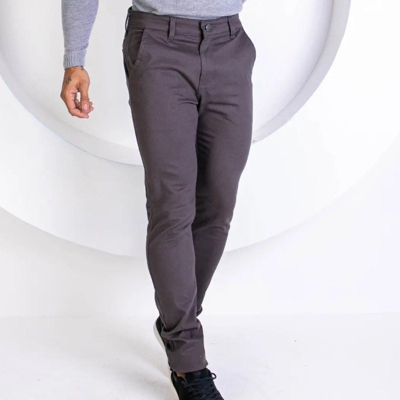 Calça Sarja Social Masculina Esporte Fino Com Elastano