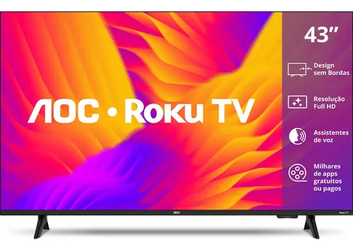 Smart Tv 43 Aoc Led Roku Full Hd Wi-fi 60hz Hdmi Usb 43s5155/78g