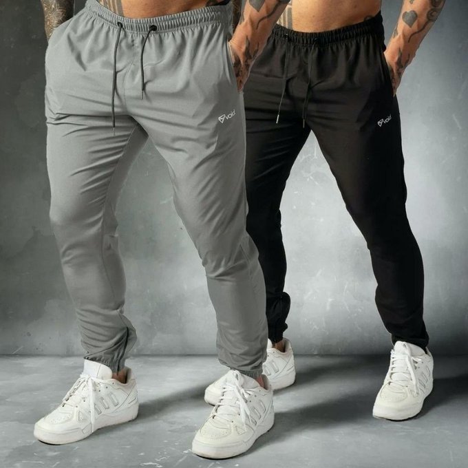 Kit com 2 Calças Jogger Tactel com Elastano + Frete Grátis