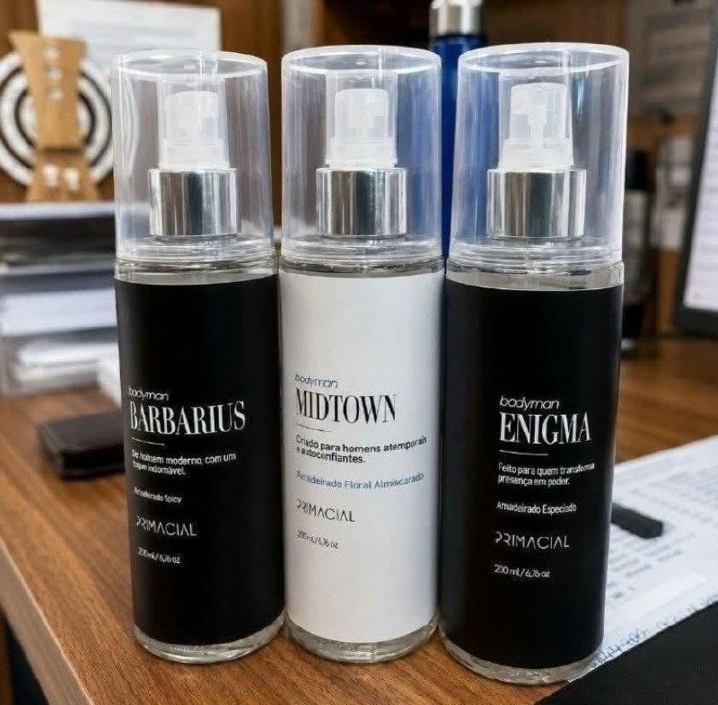 Kit Body Splash Masculino Barbarius + Enigma + Midtown 200ml