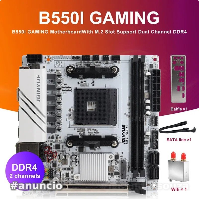 JINGYUE B550I GAMING Placa-mãe AM4 PCIe 4.0 Dual M.2 DDR4