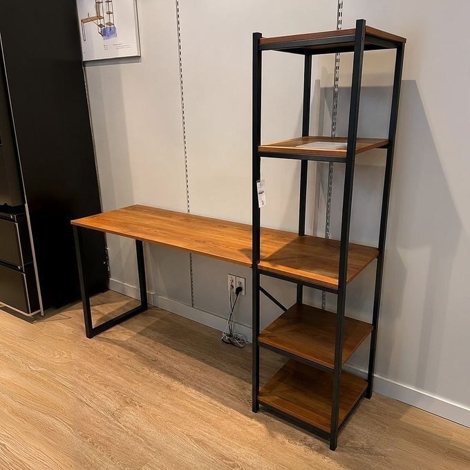 Mesa Escrivaninha Industrial Laminado Com 5 Prateleiras + Frete Grátis