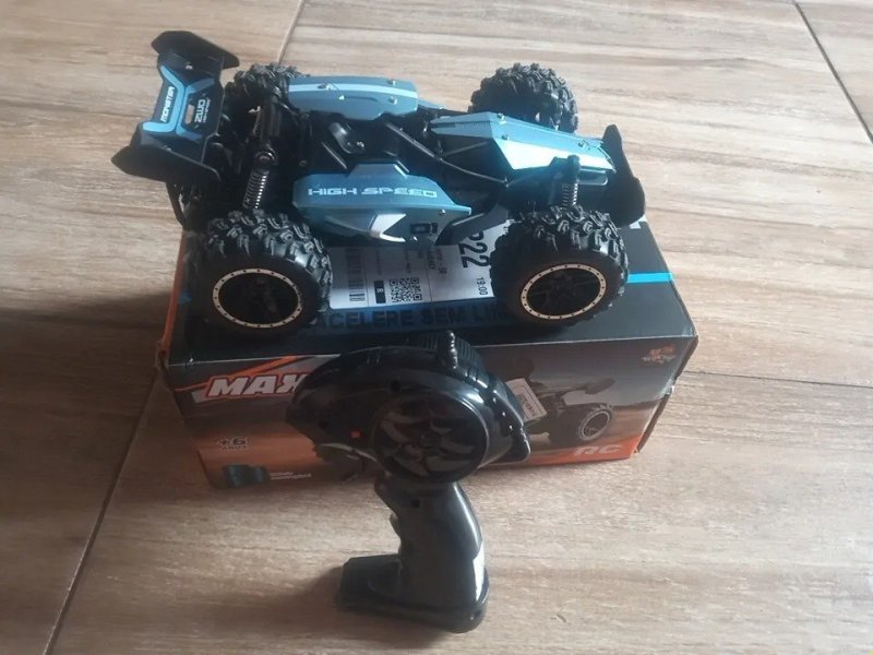 Carrinho Controle Remoto Recarregável Grande Off Road Cross Azul + Frete Grátis