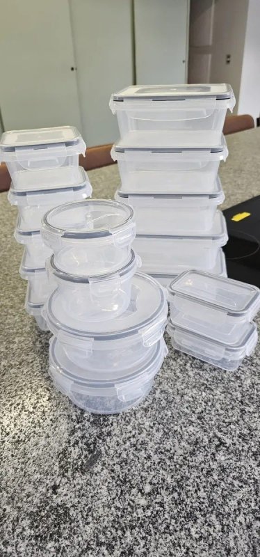 Conjunto 16 Potes Herméticos Croix Empilhável Tampa e Trava + Frete Grátis