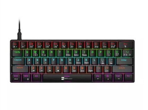 Teclado Mecanico R8 1037, RGB, ABNT2, Switch Azul, Preto