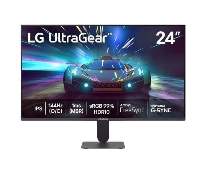 LG UltraGear Monitor Gamer 24" IPS 144Hz (O/C) 1ms (MBR) Full HD (1920x1080), Preto