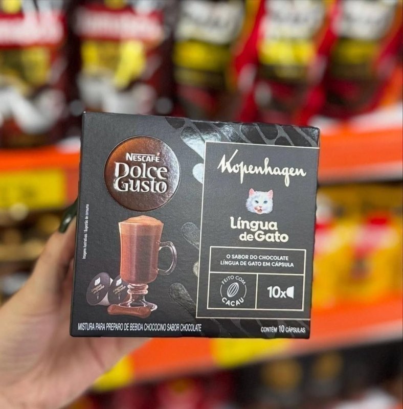 Achocolatado em Cápsula Nescafé Dolce Gusto Kopenhagen Língua de Gato 10 cápsulas