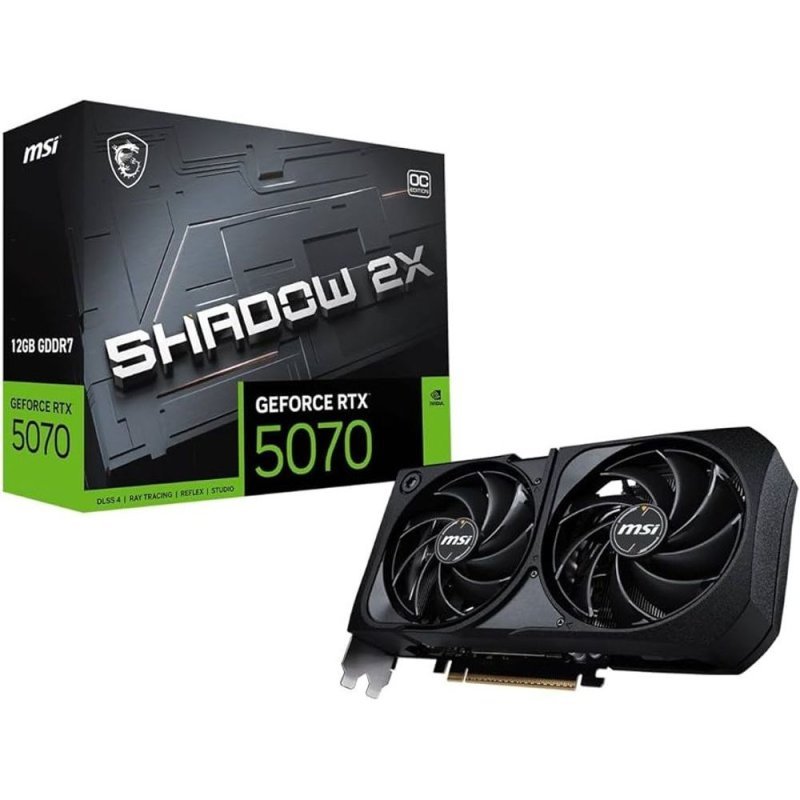 Placa de Vídeo NVIDIA GeForce MSI RTX 5070 Shadow OC 2X 12GB - 192 Bits - HDMI/3X DP - 912-V532