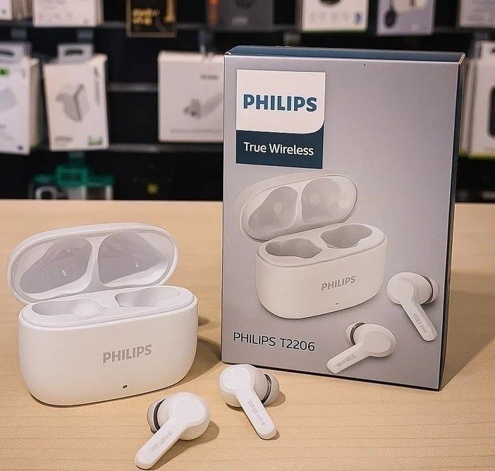 PHILIPS, Fone de Ouvido Sem Fio TWS, TAT1109WT/00, Bluetooth, Com Microfone, Até 24 horas de bateria, Branco