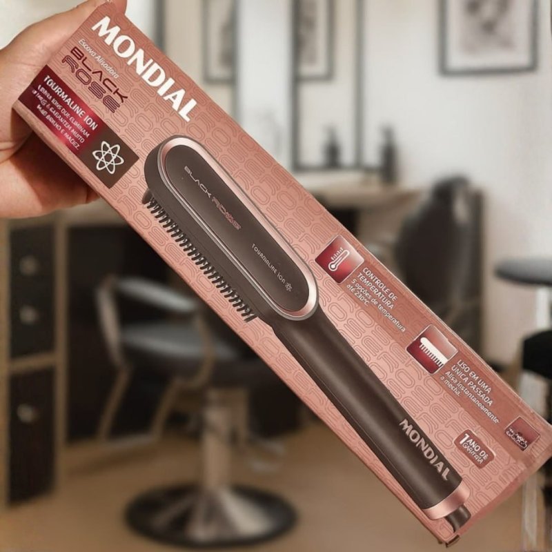 Mondial Escova Alisadora Black Rose bivolt