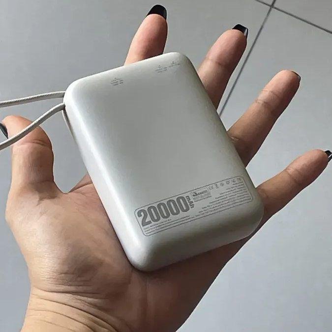 Carregador Portátil Basike 20000mAh PD 45W com Cabo USB-C Integrado