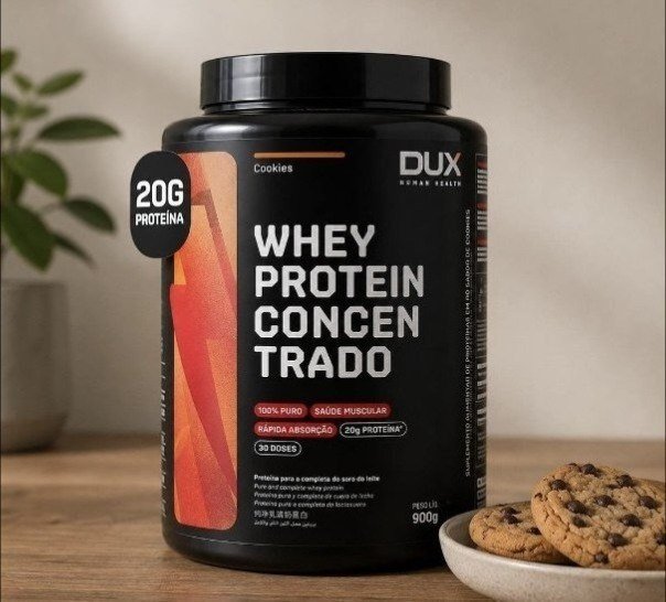 Whey Protein Concentrado de Cookies 900g com 20g de proteínas