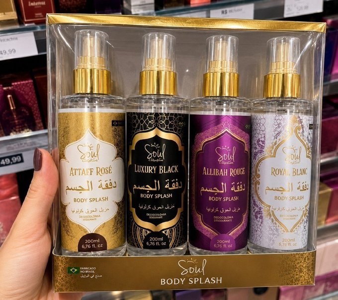 Kit com 4 Body Splash Árabe 200ml Feminino + Frete Grátis