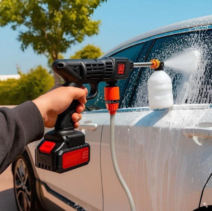 Lavadora Portátil de Alta Pressão Automotiva com 2 Baterias + Maleta Completa Bivolt + Frete Grátis