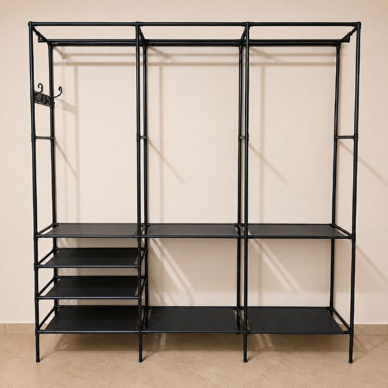 Cabideiro Arara Closet Roupas Sapateira Triplo