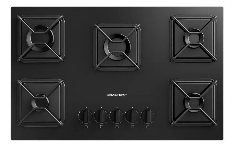 Brastemp Cooktop 5 Bocas Mesa Vidro Chama Simmer Acendimento Automático