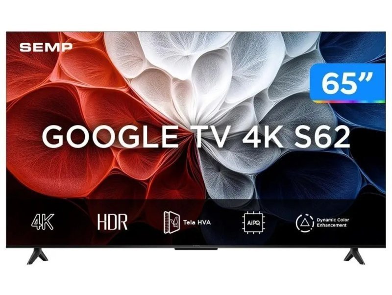 Smart Tv 65" Semp 4K Uhd Led with Google Tv 65S62 2025