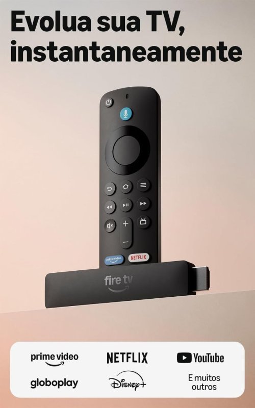 Amazon Fire TV Stick HD - Controle Remoto com Alexa - Alimentado pela TV