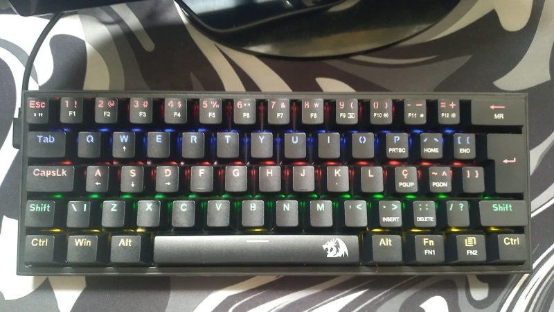 Teclado Mecânico Gamer Fizz Rainbow Preto Switch Marrom + Frete Grátis