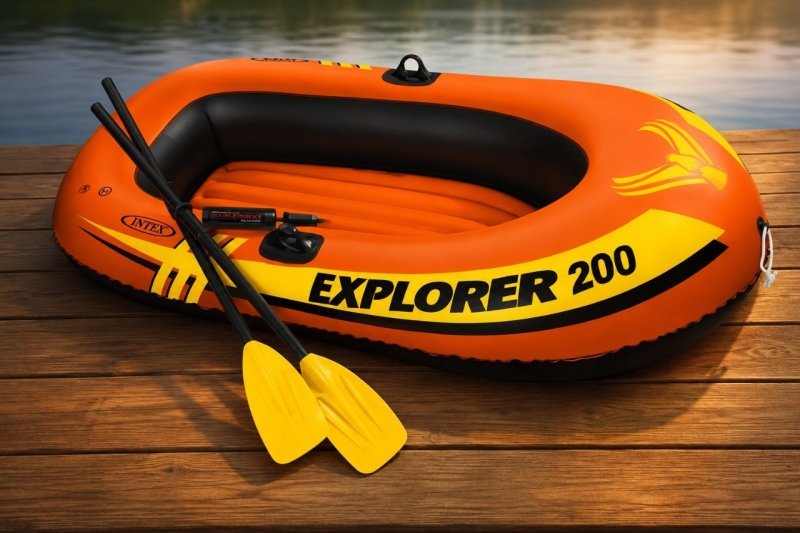 Bote Inflável Explorer 200 Até 95kg - Par Remos Bomba Intex