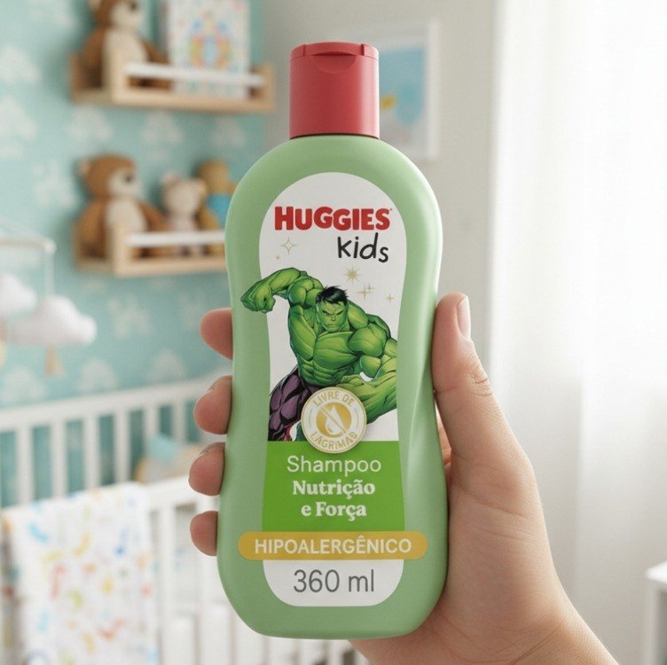 Shampoo Huggies Kids Nutrição e Força Hulk 360 ml