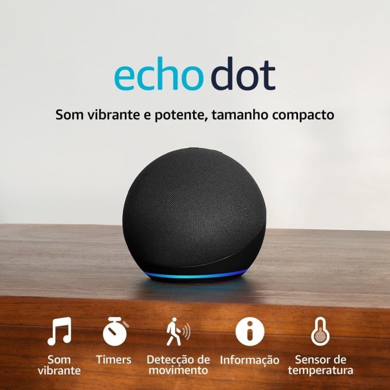 Echo Dot - Smart Speaker Alexa - Som Potente - Preto