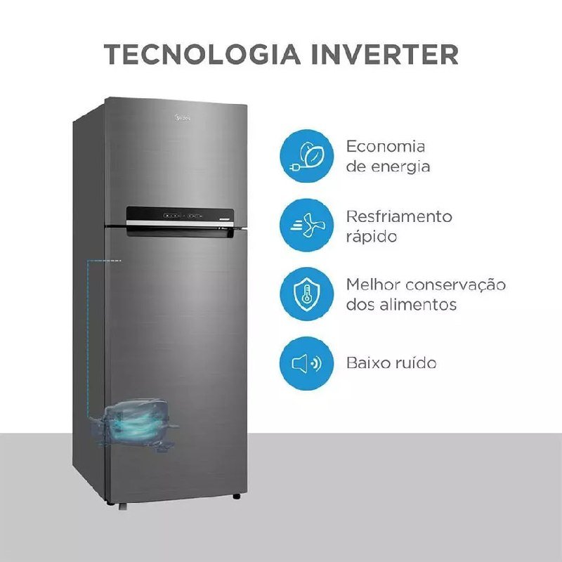 Geladeira Midea Frost Free Duplex Inverter 394L