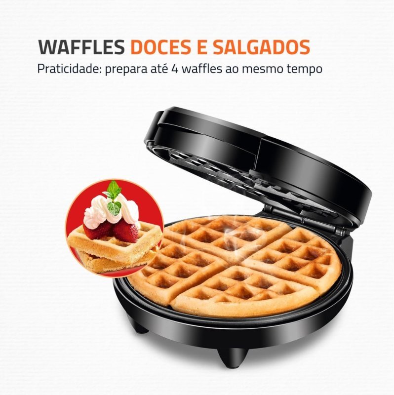 MONDIAL Waffle Maker Preto/Inox 1200W - GW-01