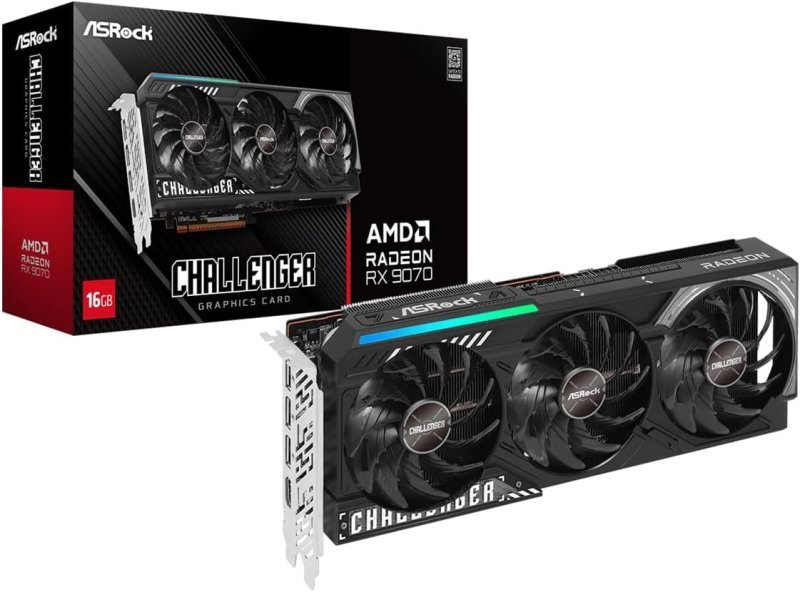 Placa de Vídeo ASRock RX 9070 Challenger CL 16GB GDDR6 90-GA5NZZ-00UANF