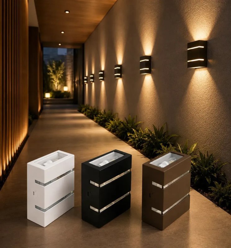 4 Arandelas de Parede Interna/Externa 3 Frisos – Bivolt