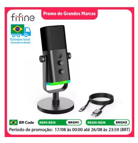 FIFINE USB/XLR Dynamic Microphone with RGB AmpliGame-AM8